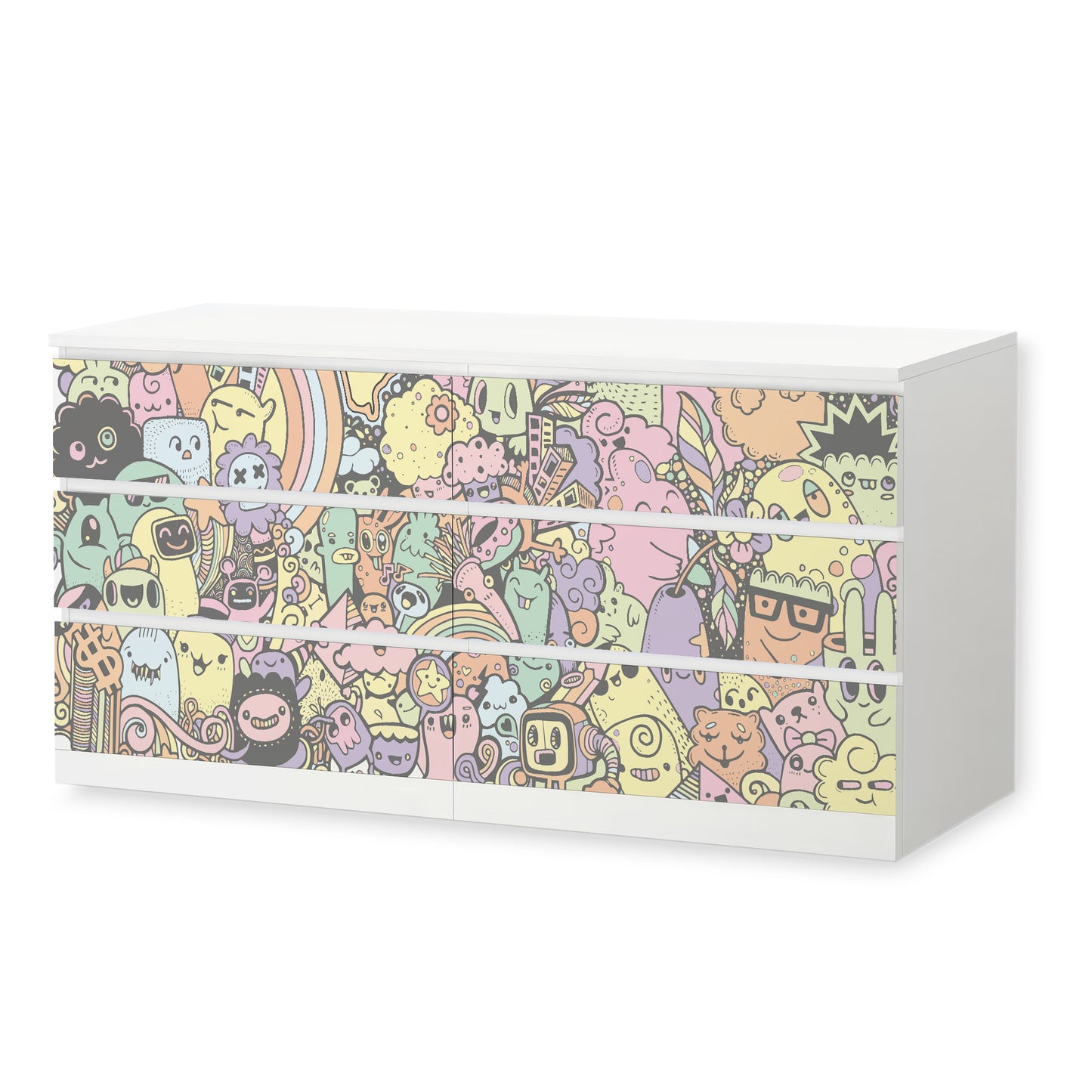 IKEA Malm Möbelfolie Doodle Parade