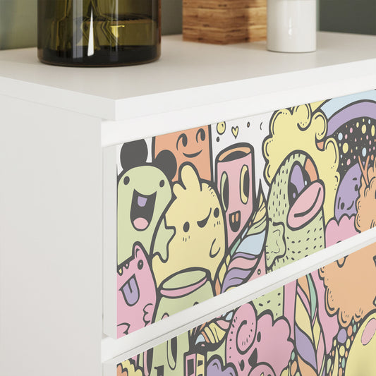 IKEA Malm Möbelfolie Doodle Parade