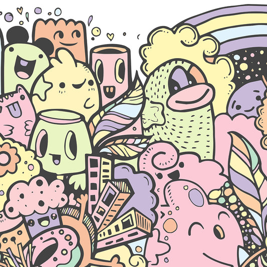 Designtapete Doodle Parade