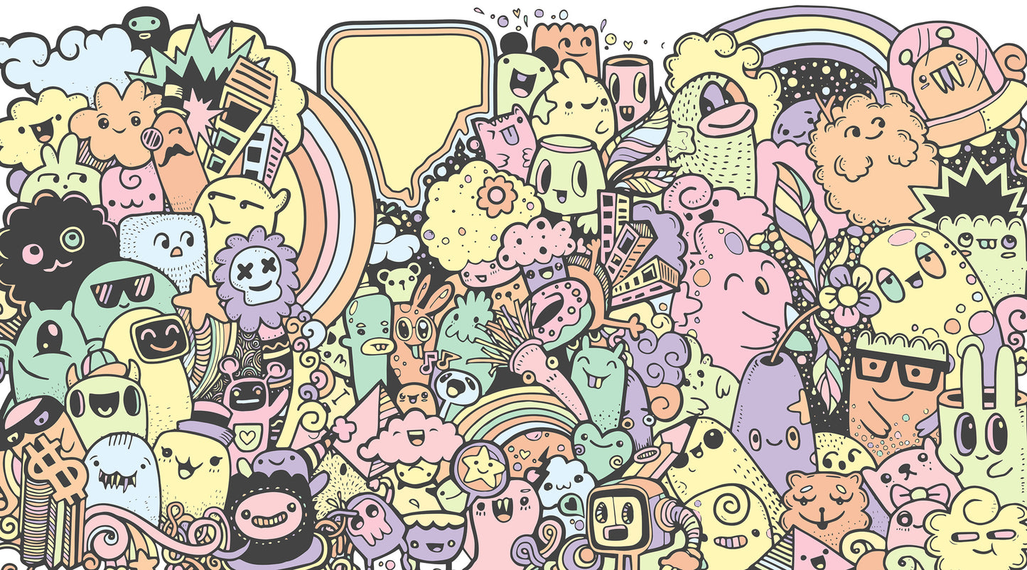 Designtapete Doodle Parade