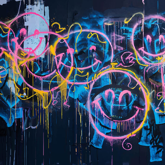Designtapete Graffiti Smileys