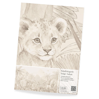 Muster Kindertapete Beige Safari