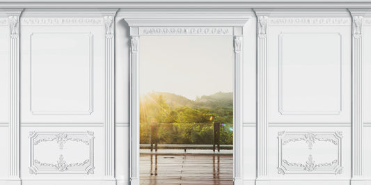 Fototapete Hintergrund Pamela Reif Videos Stuck mit weiß und Tür