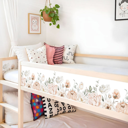 Ensemble d'autocollants pour lit IKEA Kura - Blush Bloom