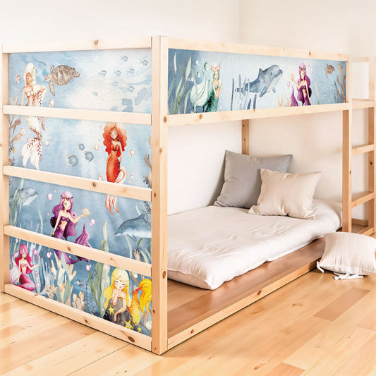 Ensemble d'autocollants pour lit IKEA Kura - Sirènes