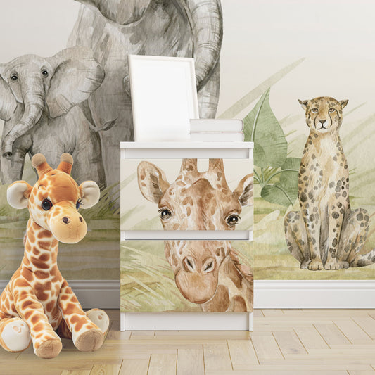 IKEA Malm Möbelfolie Safari Aquarell