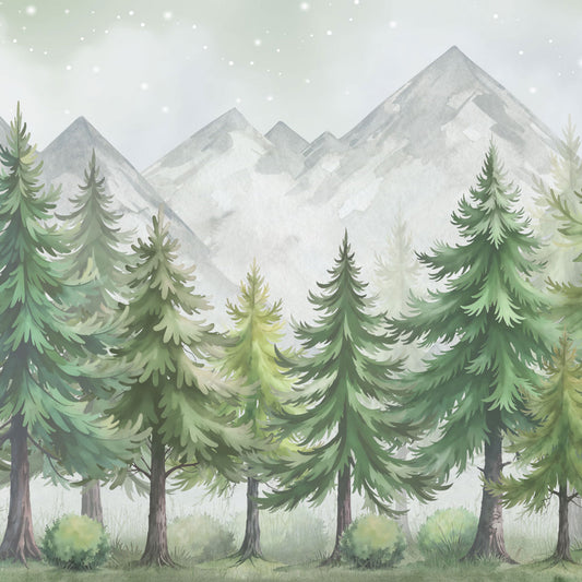 Kindertapete Nächtlicher Tannenwald