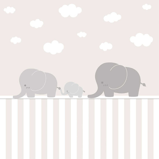 Vliestapete Mustertapete Motivtapete Fototapete Tiere Elefanten Personalisiert neutral beige