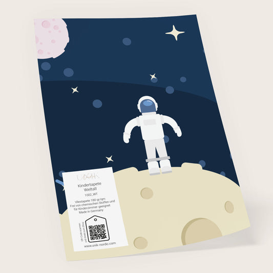 Sample Children's Wallpaper Space With Astronaut