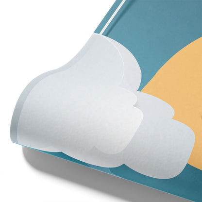 Kinder­tapete Berge 3D blau