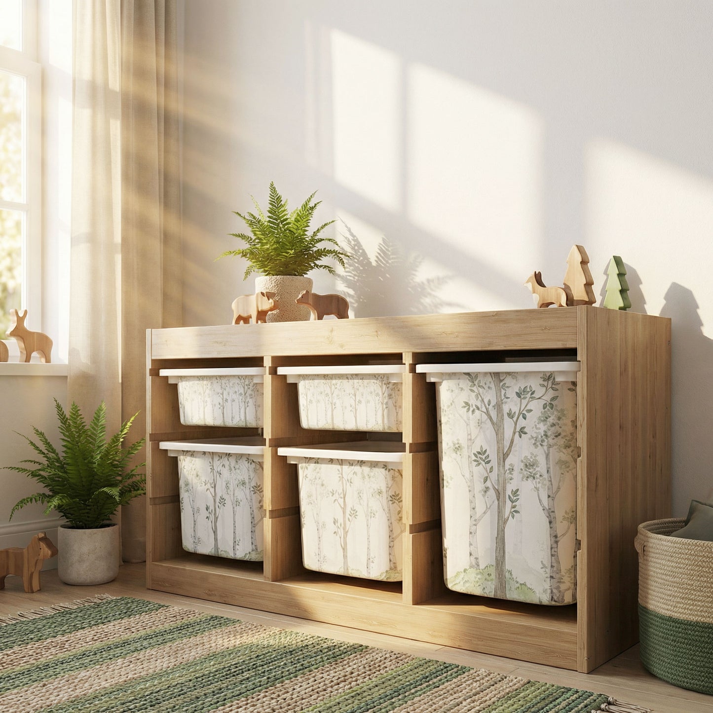 Möbelfolie für IKEA Trofast - Birkenwald Aquarell