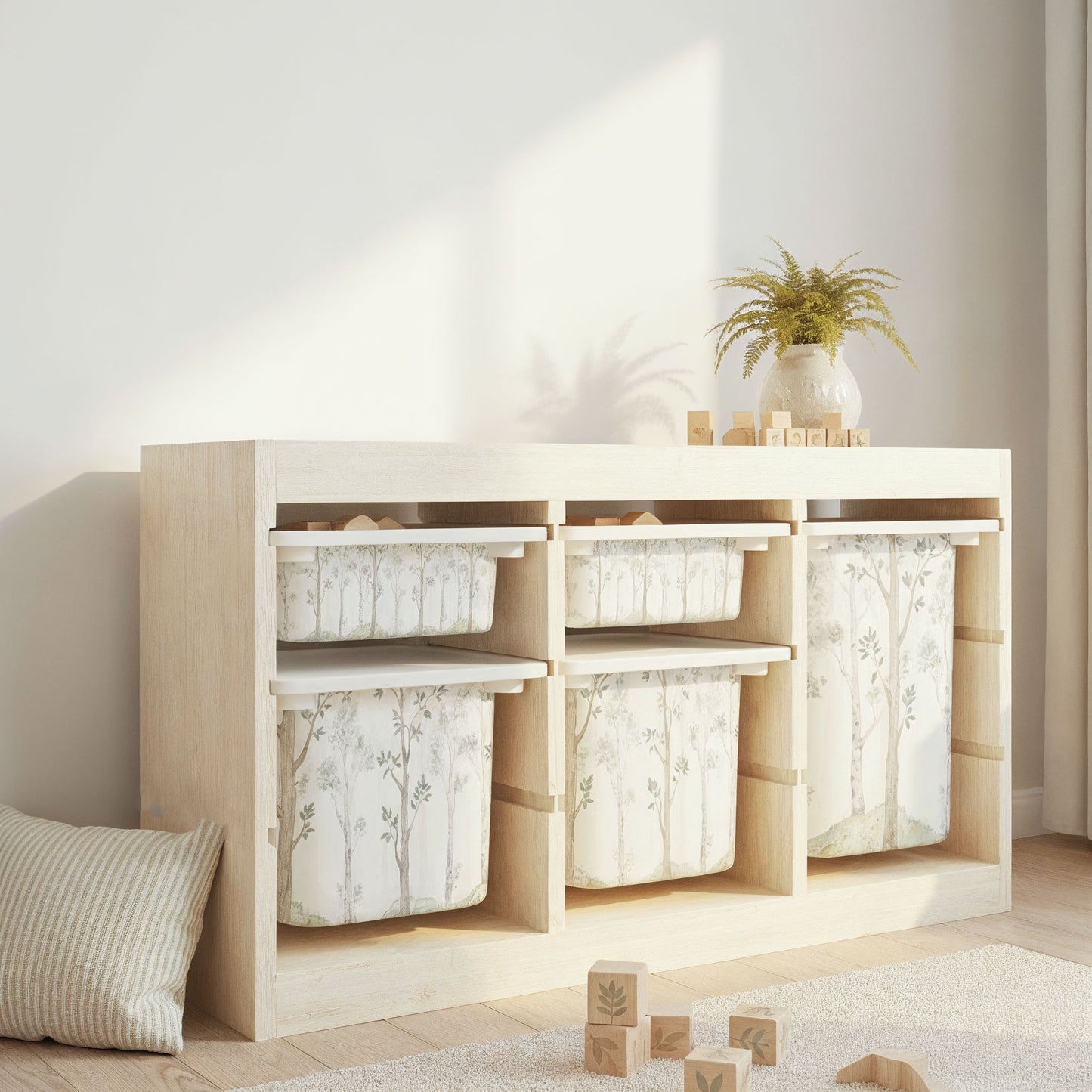 Möbelfolie für IKEA Trofast - Birkenwald Aquarell