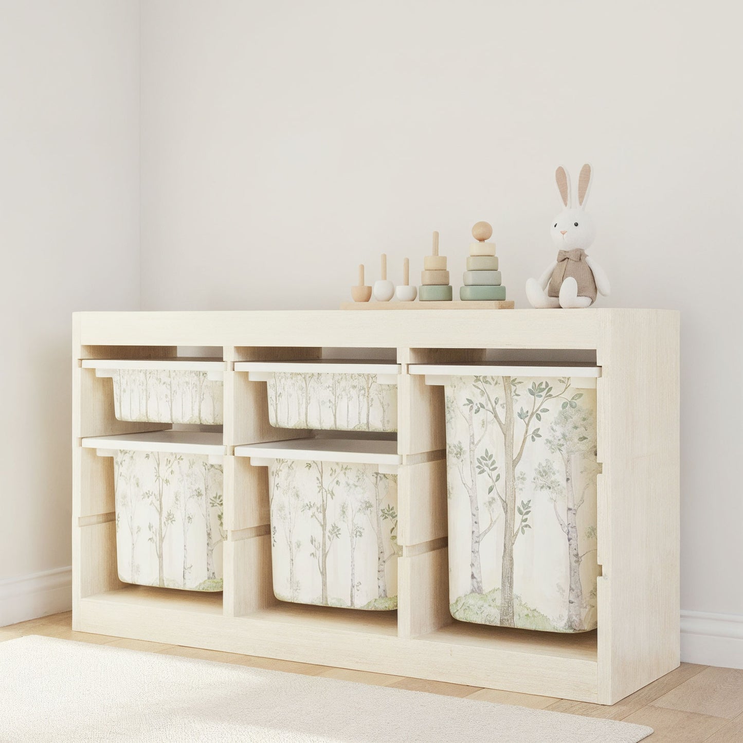 Möbelfolie für IKEA Trofast - Birkenwald Aquarell