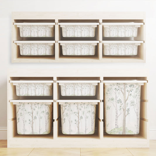 Möbelfolie für IKEA Trofast - Birkenwald Aquarell