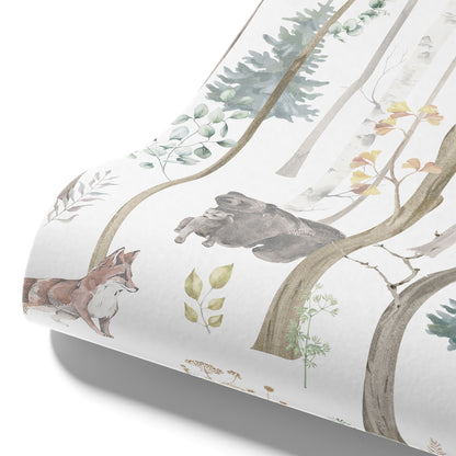 Kinder­tapete Wald­tiere Aquarell