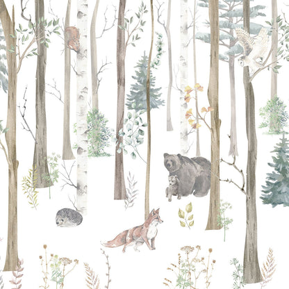 Kinder­tapete Wald­tiere Aquarell