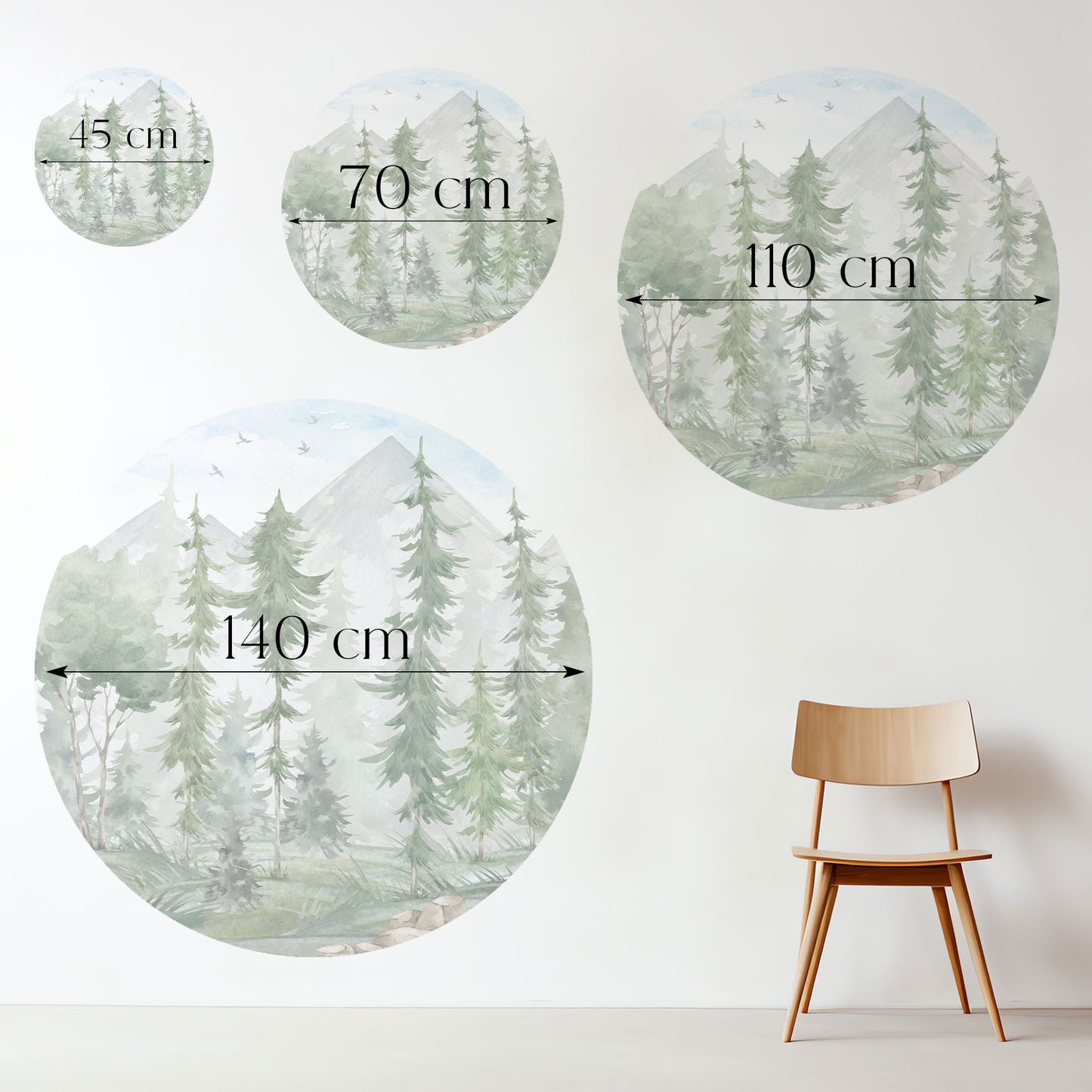 Tapetenkreis Tannenwald Aquarell