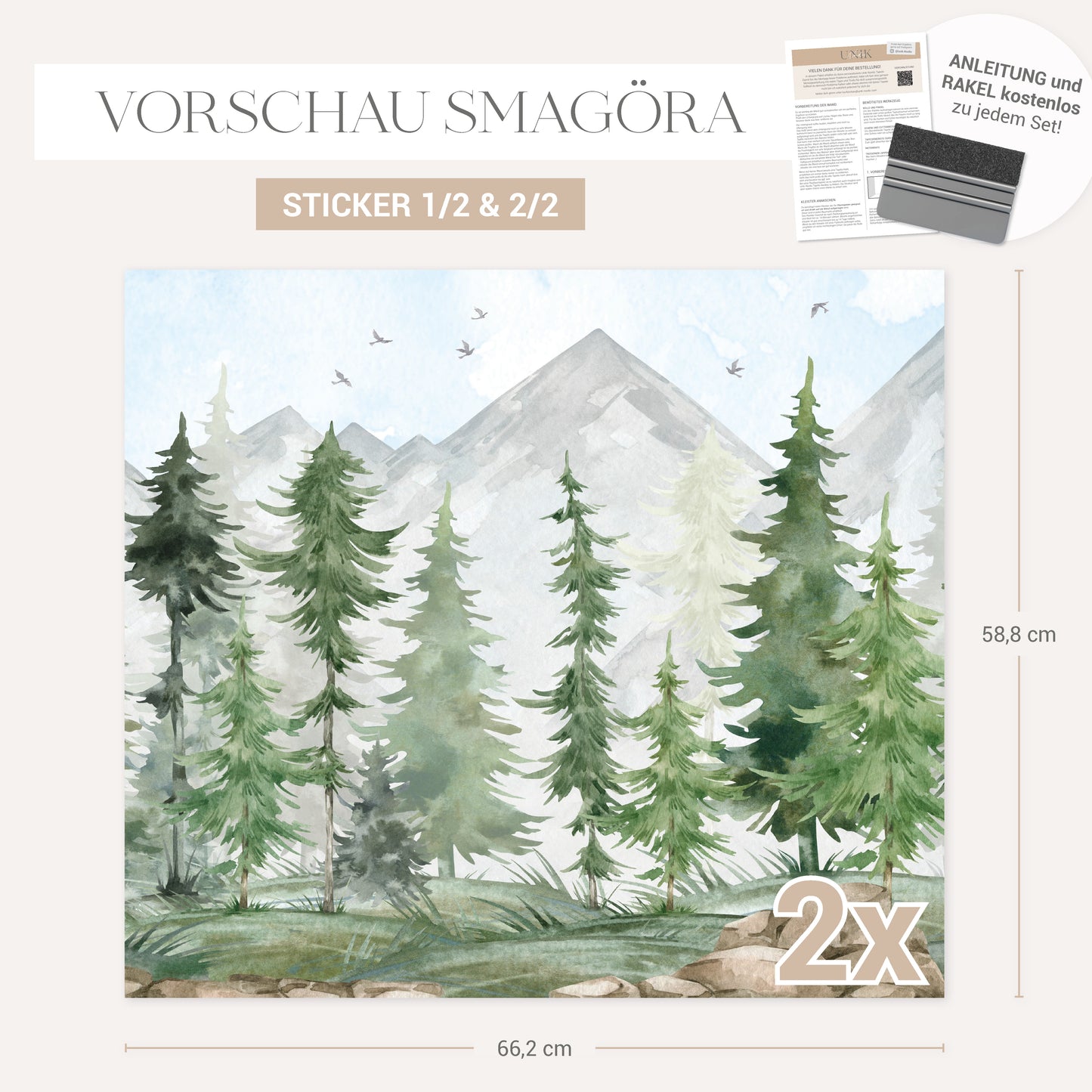 IKEA Smågöra Möbel­folien Tannenwald Aquarell