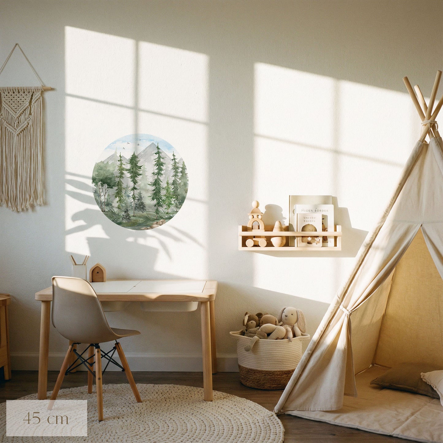 Tapetenkreis Tannenwald Aquarell