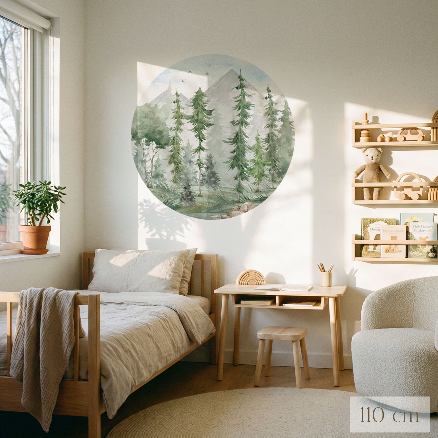Tapetenkreis Tannenwald Aquarell