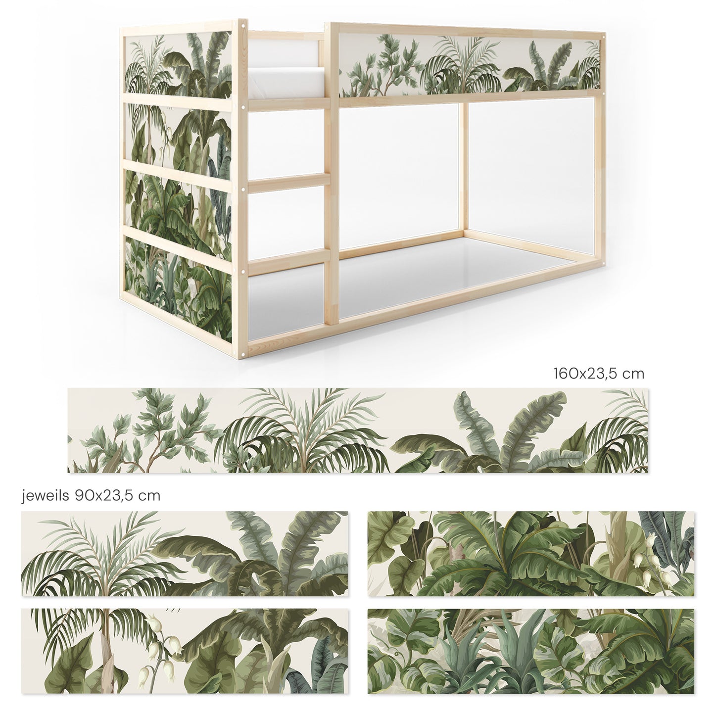 Bettaufkleber Set für IKEA Kura - Abenteuer Dschungel