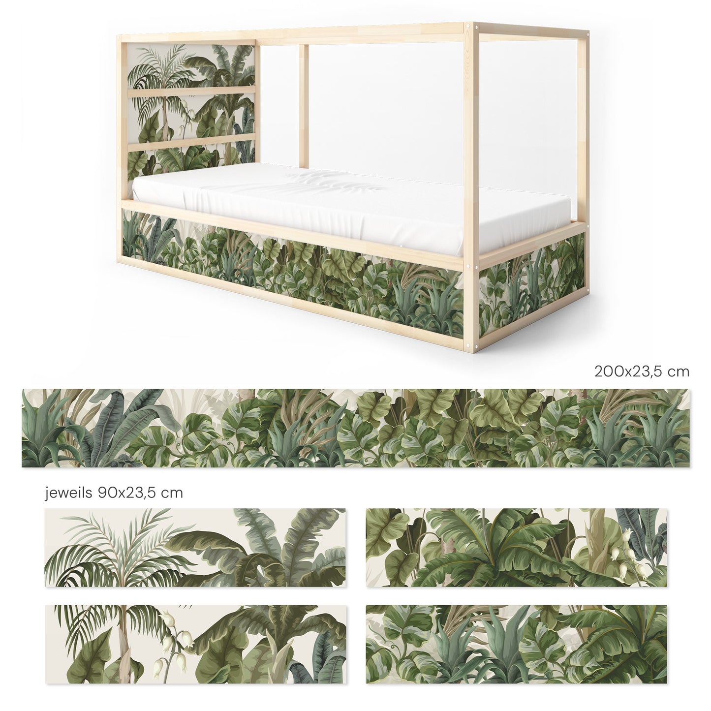 Bettaufkleber Set für IKEA Kura - Abenteuer Dschungel