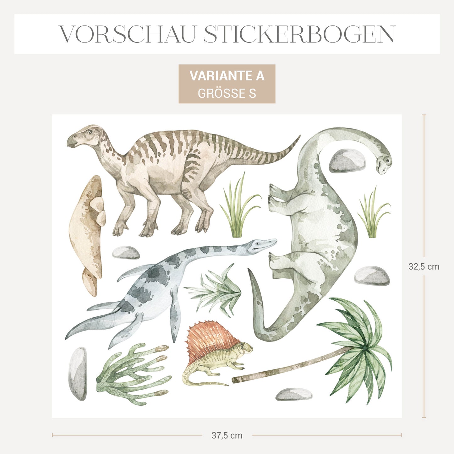 Wandsticker Pastell Dinosaurier