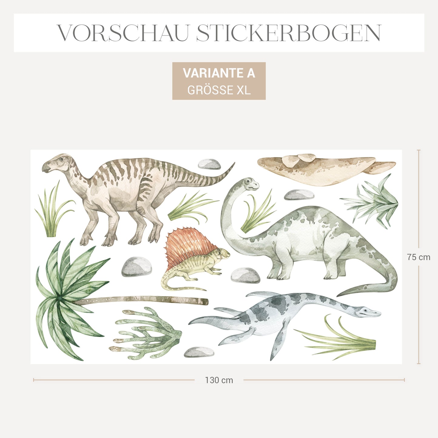 Wandsticker Pastell Dinosaurier