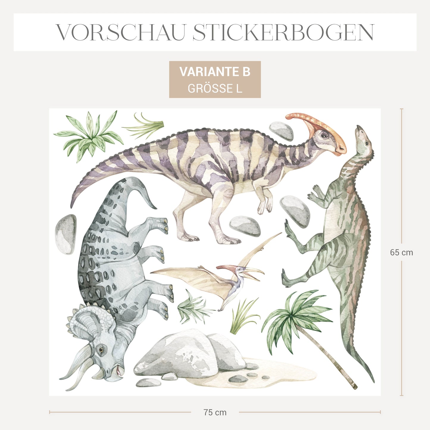 Wandsticker Pastell Dinosaurier