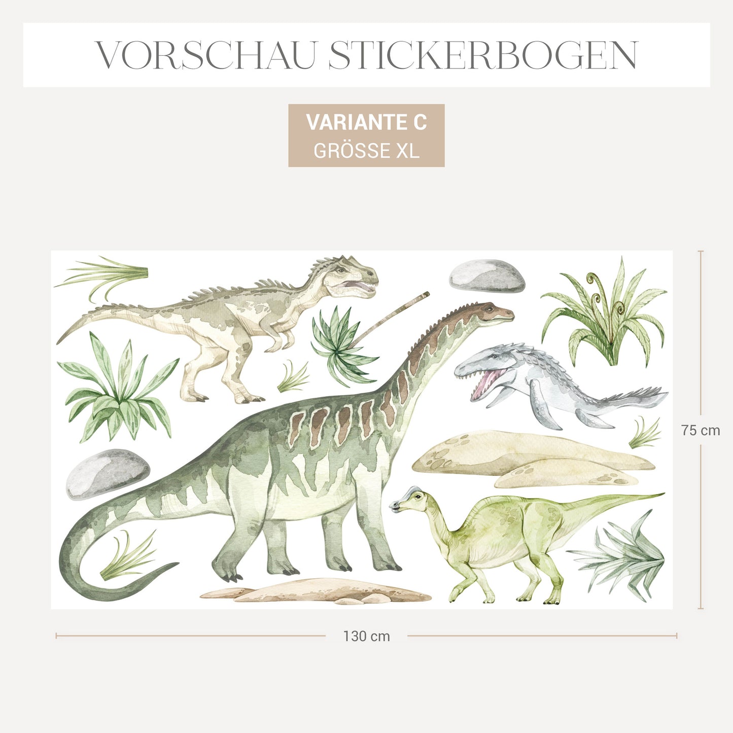 Wandsticker Pastell Dinosaurier