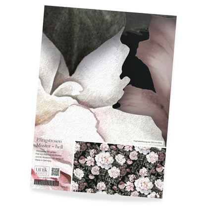 Muster Foto­tapete Pfingst­rosen Muster - hell