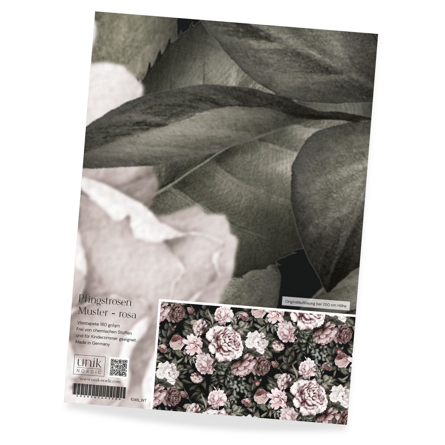 Muster Foto­tapete Pfingst­rosen Muster - rosa