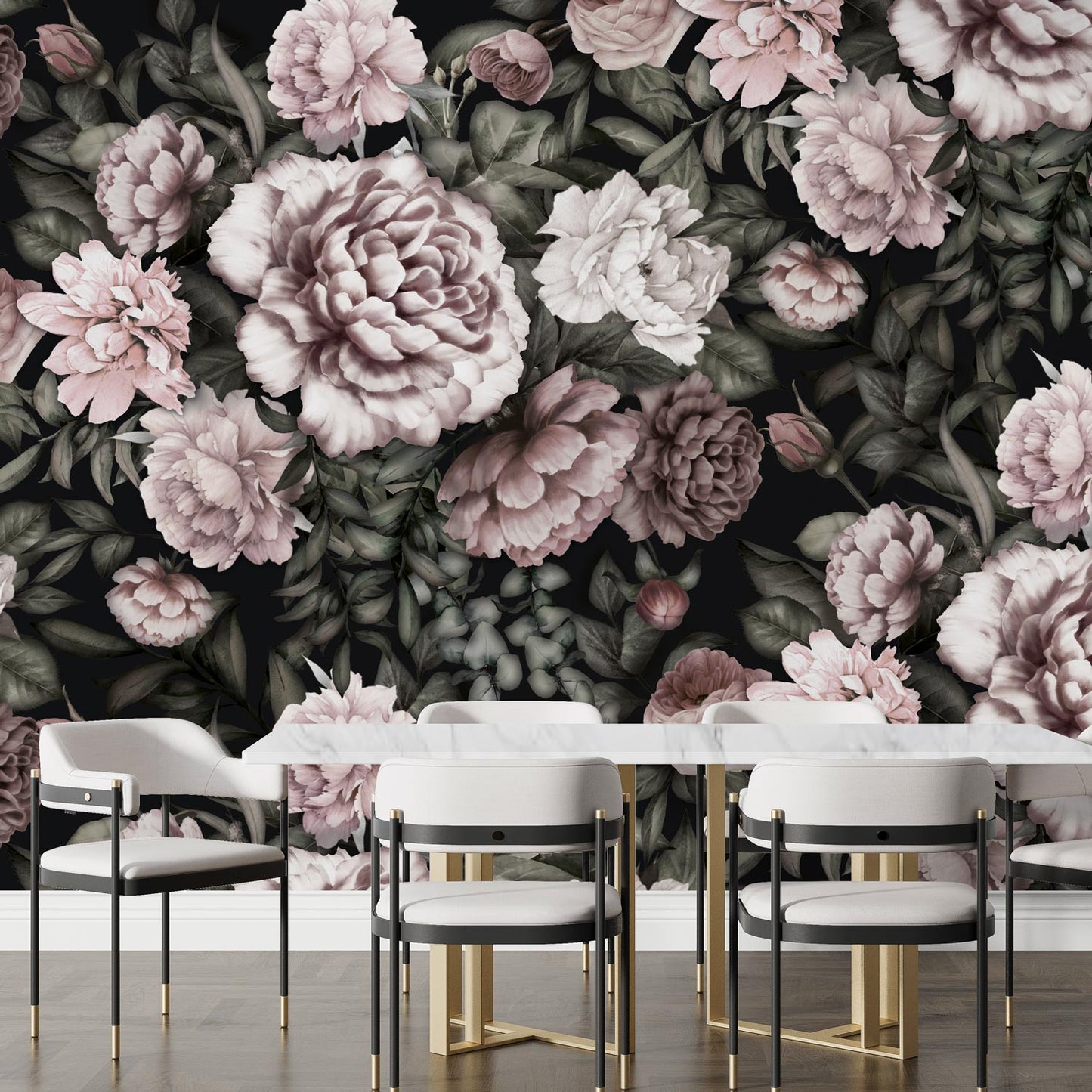 Fototapete Pfingst­rosen Muster - rosa