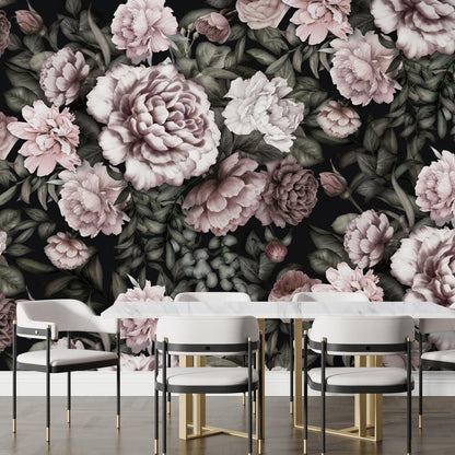 Fototapete Pfingst­rosen Muster - rosa