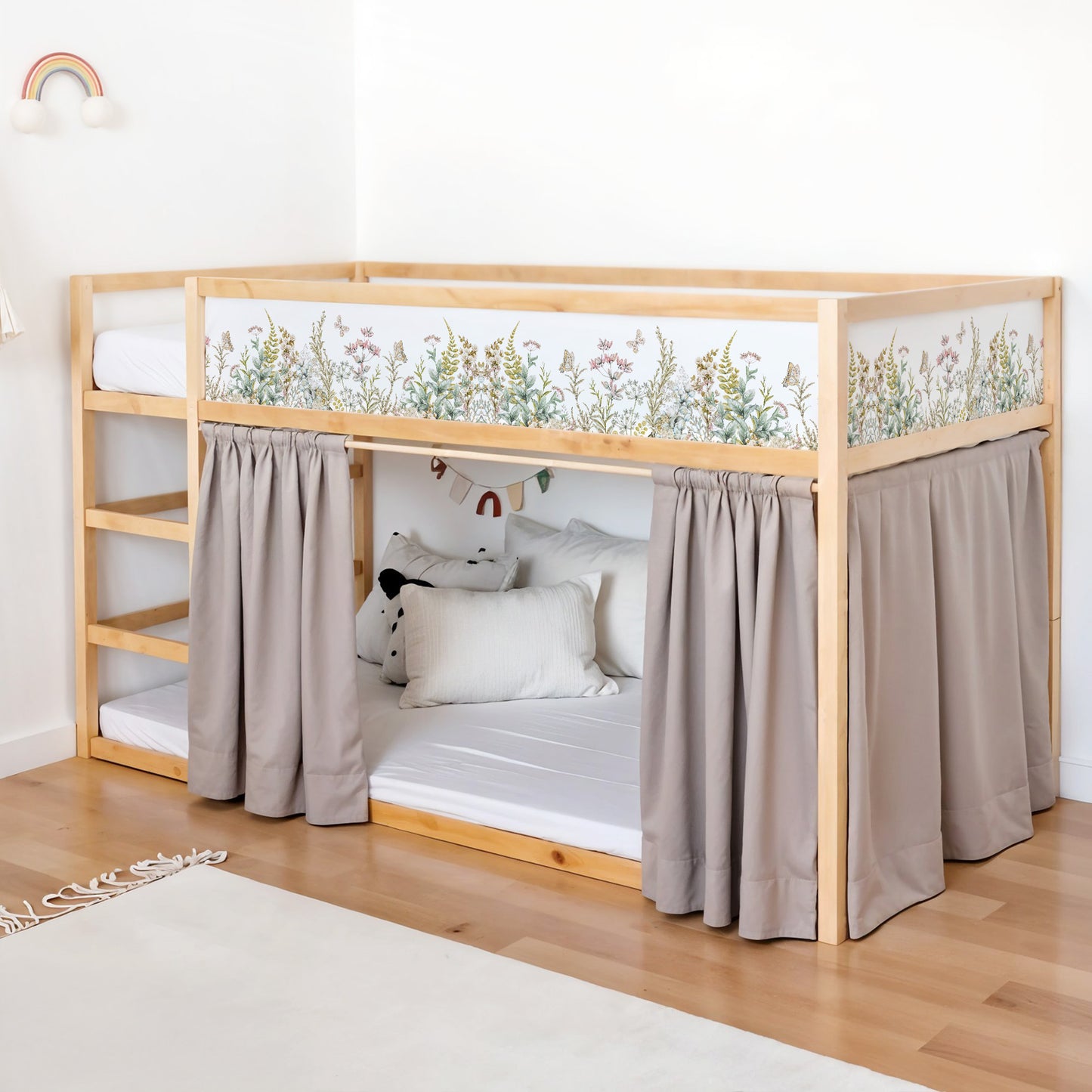 Bettaufkleber Set für IKEA Kura - Frühlingswiese