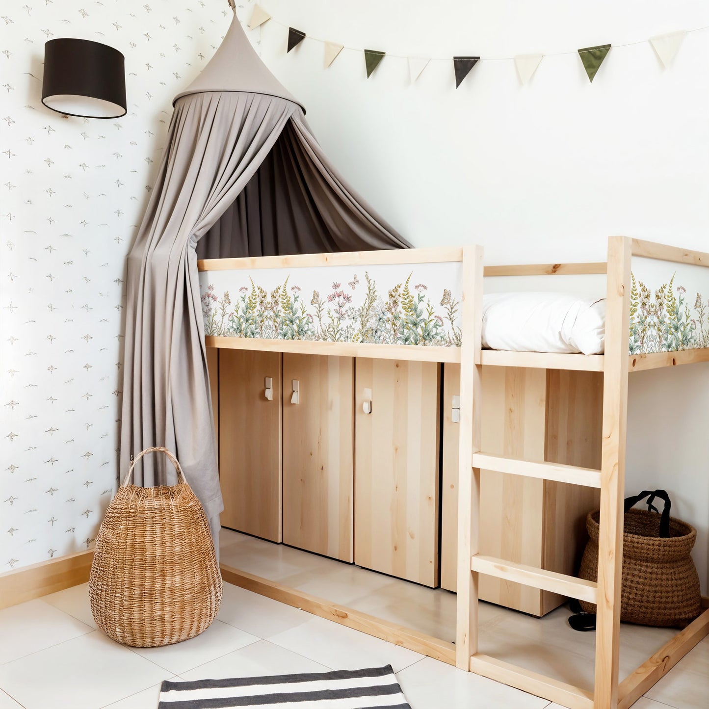 Bettaufkleber Set für IKEA Kura - Frühlingswiese