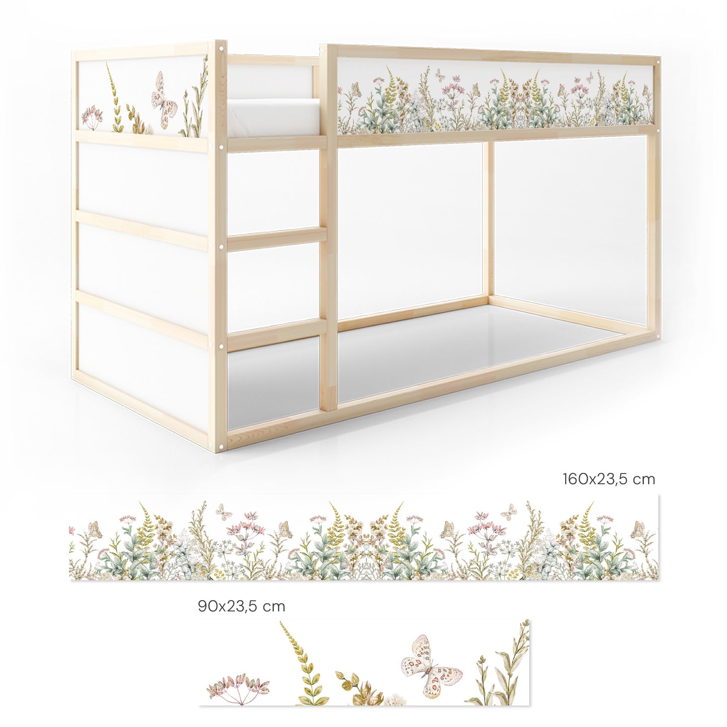 Bettaufkleber Set für IKEA Kura - Frühlingswiese