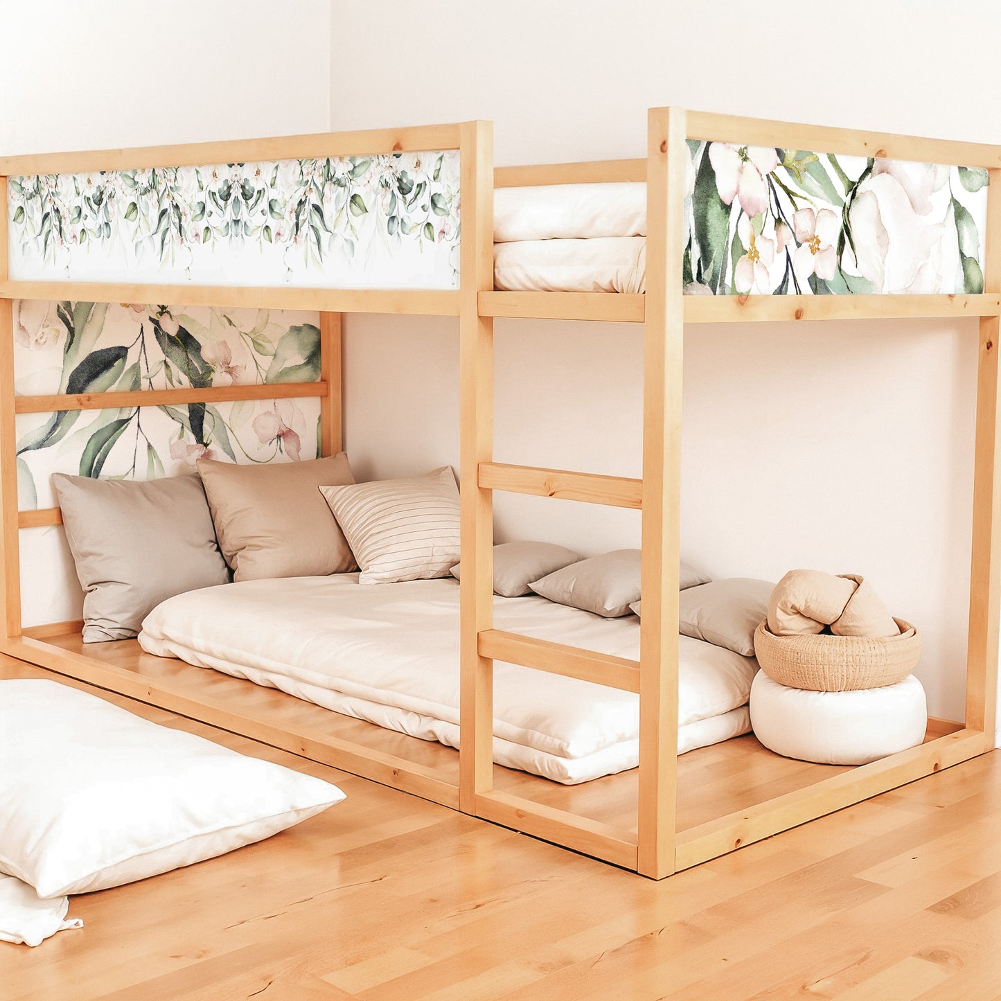 Bettaufkleber Set für IKEA Kura - Flower Border