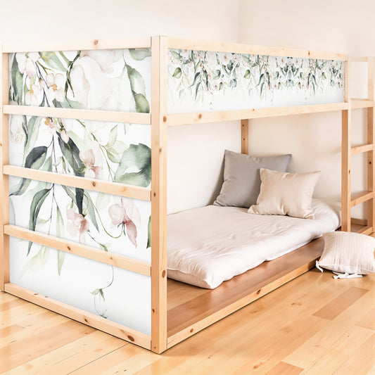 Bettaufkleber Set für IKEA Kura - Flower Border