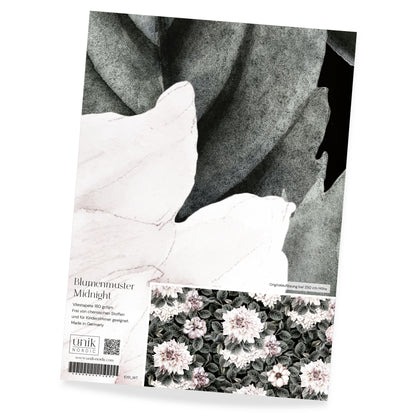 Papier peint photo à motifs motif floral Minuit