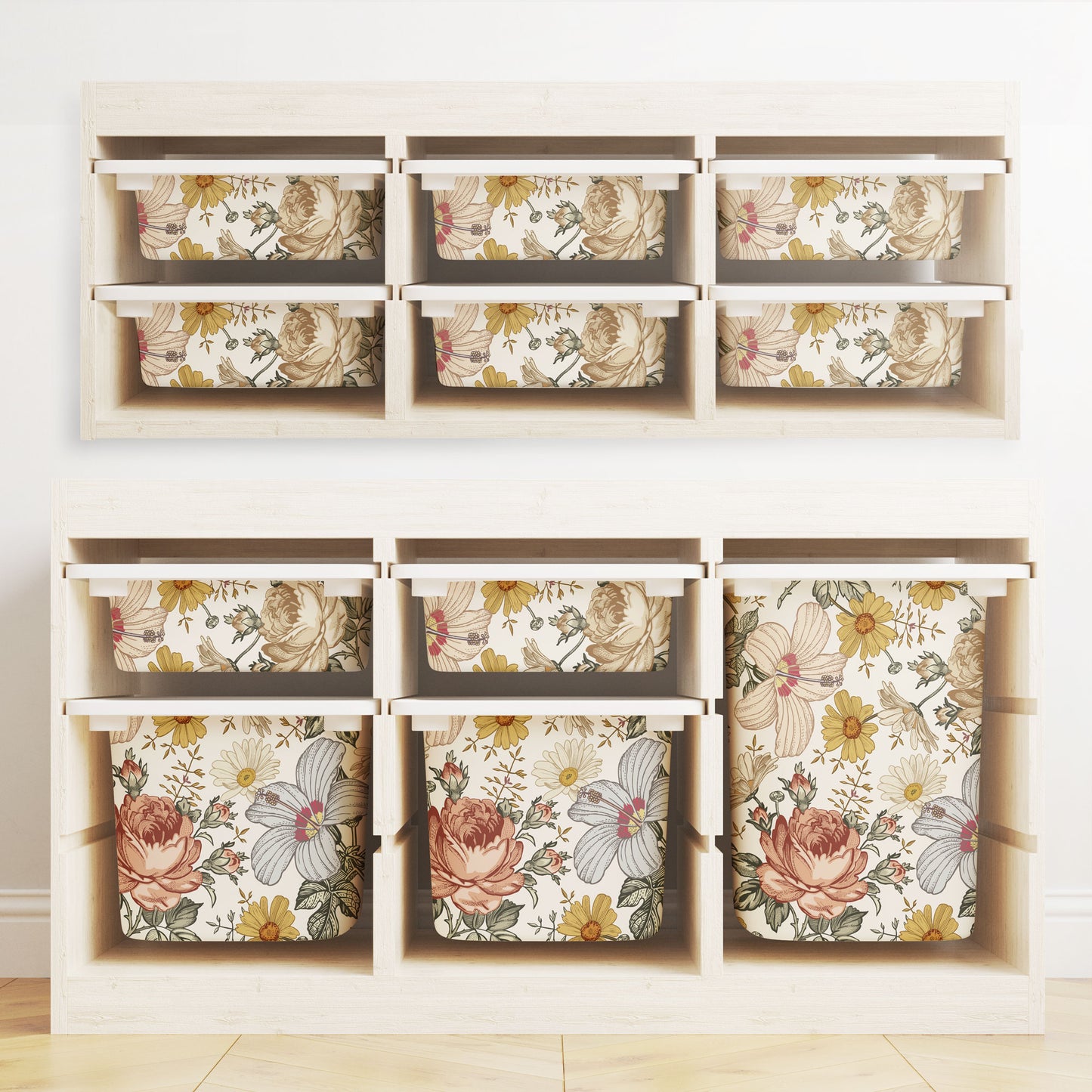 Möbelfolie für IKEA Trofast - Vintage Blumen