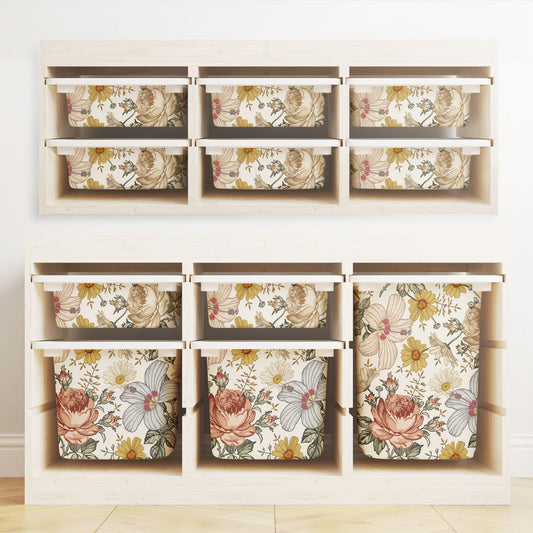 Möbelfolie für IKEA Trofast - Vintage Blumen