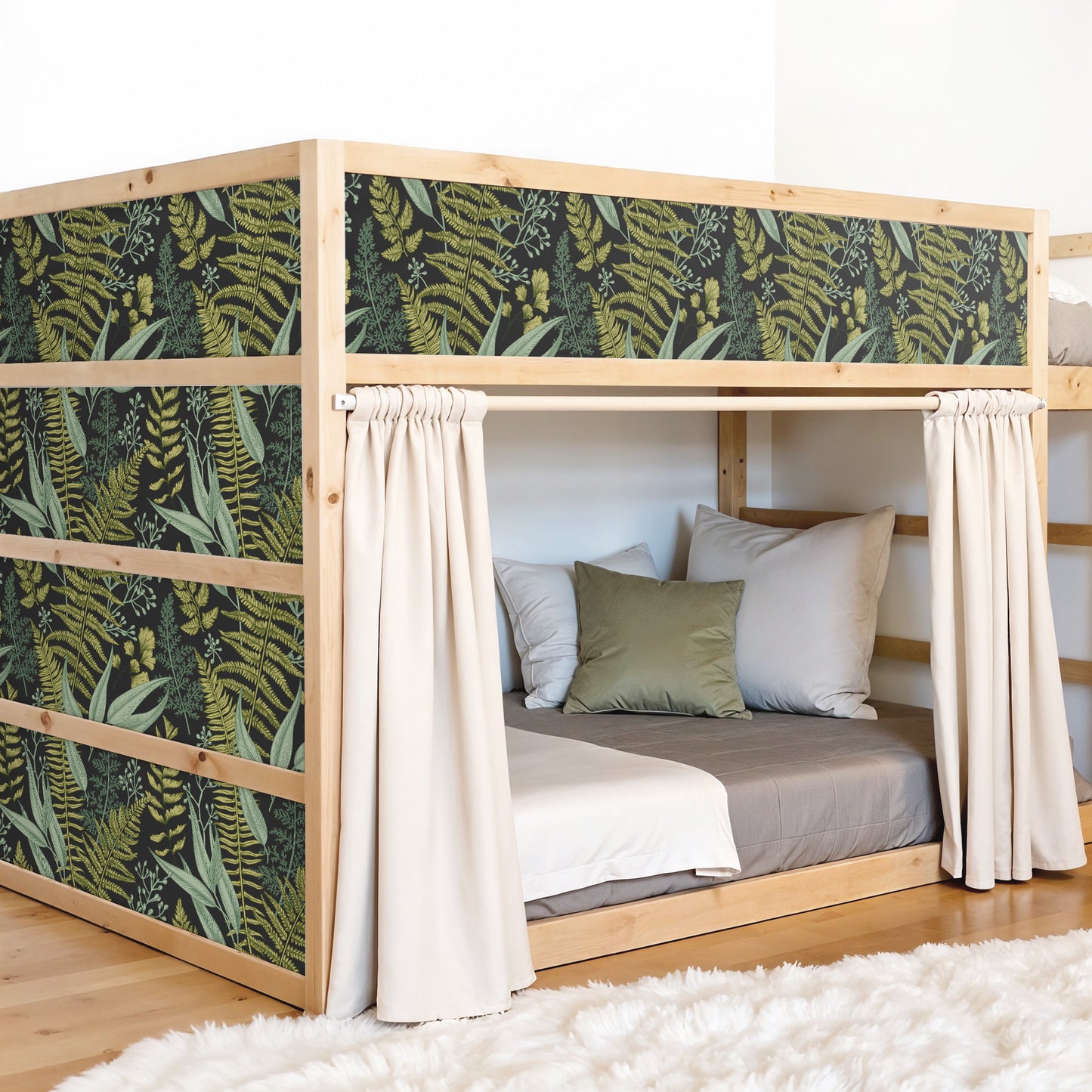 Bettaufkleber Set für IKEA Kura - Botanisches Farn-Muster