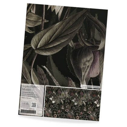 Sample Photo Wallpaper Sepia Leaves Pattern