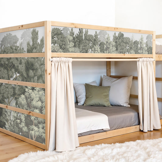 Bettaufkleber Set für IKEA Kura - Wald pastell