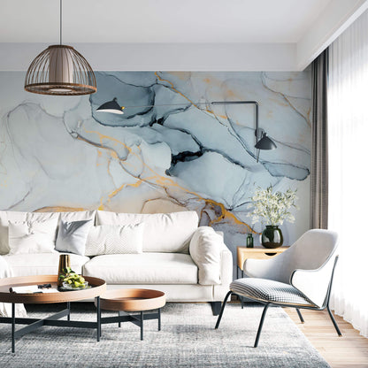 Foto­tapete Malerei Aquarell grau­-blau