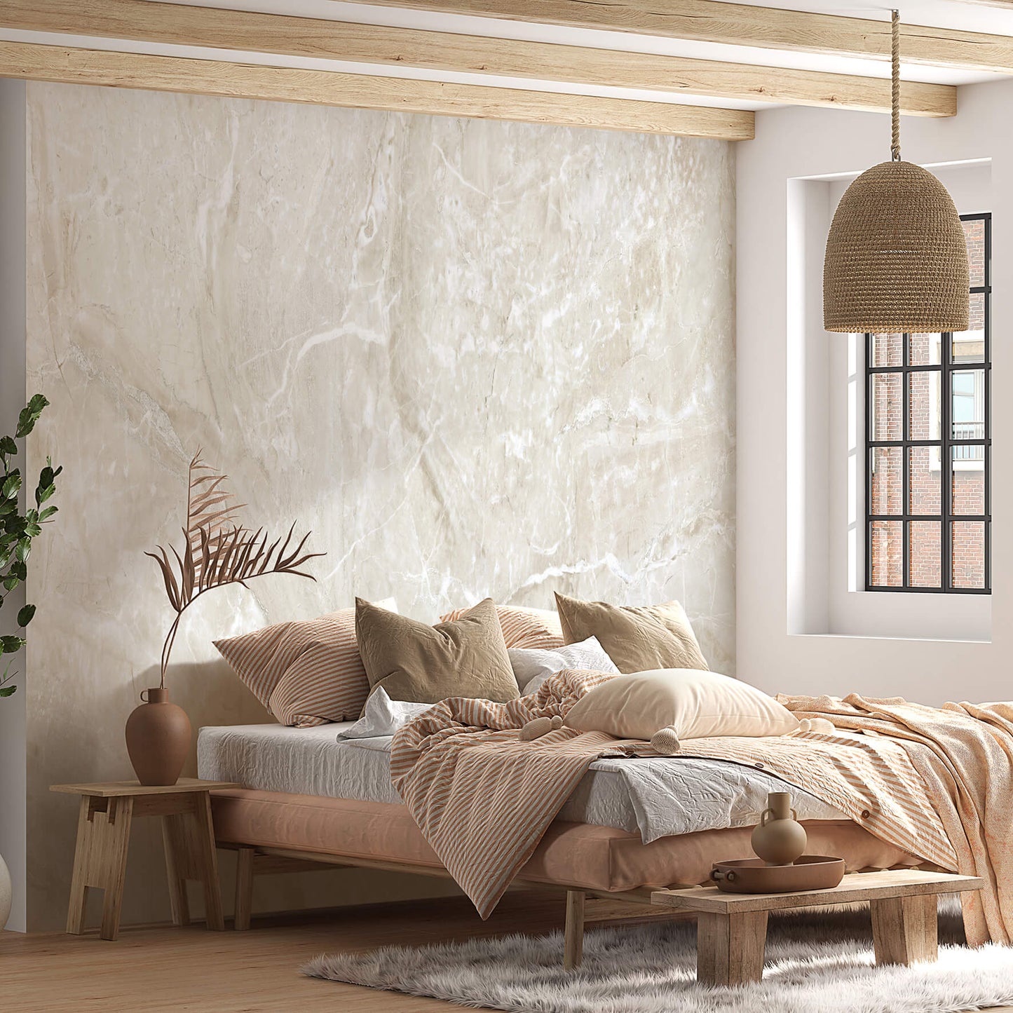 Photo Wallpaper Marble Stone pastel beige