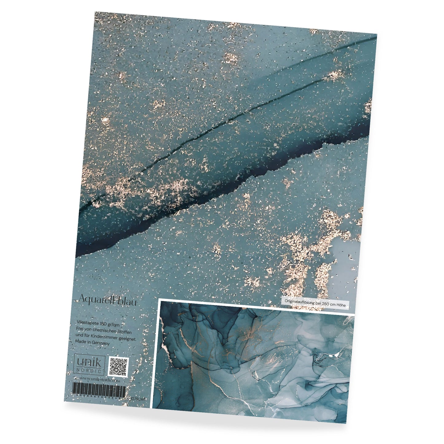 Papier peint photo motif aquarelle bleu