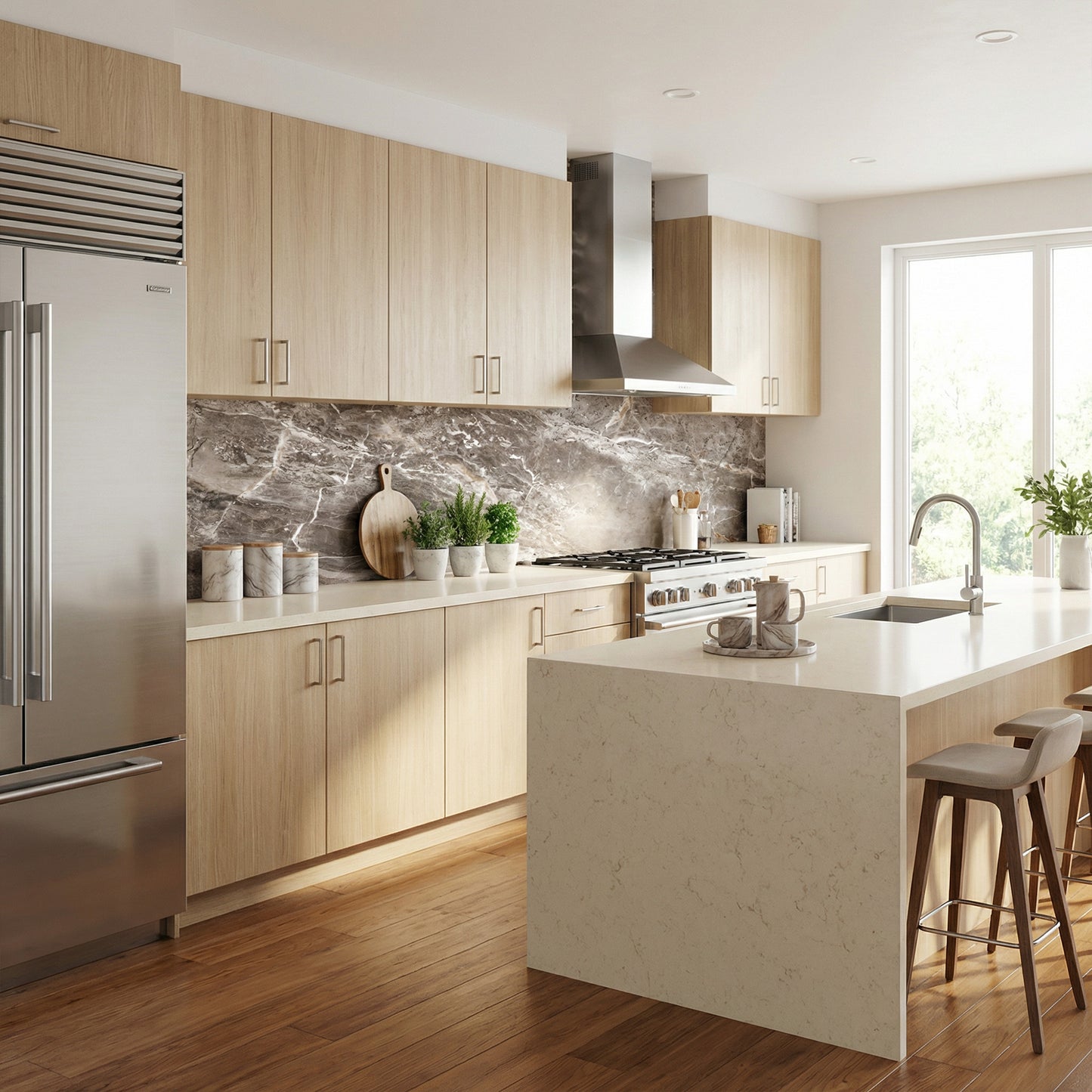 Küchenfolie Marmor Braun