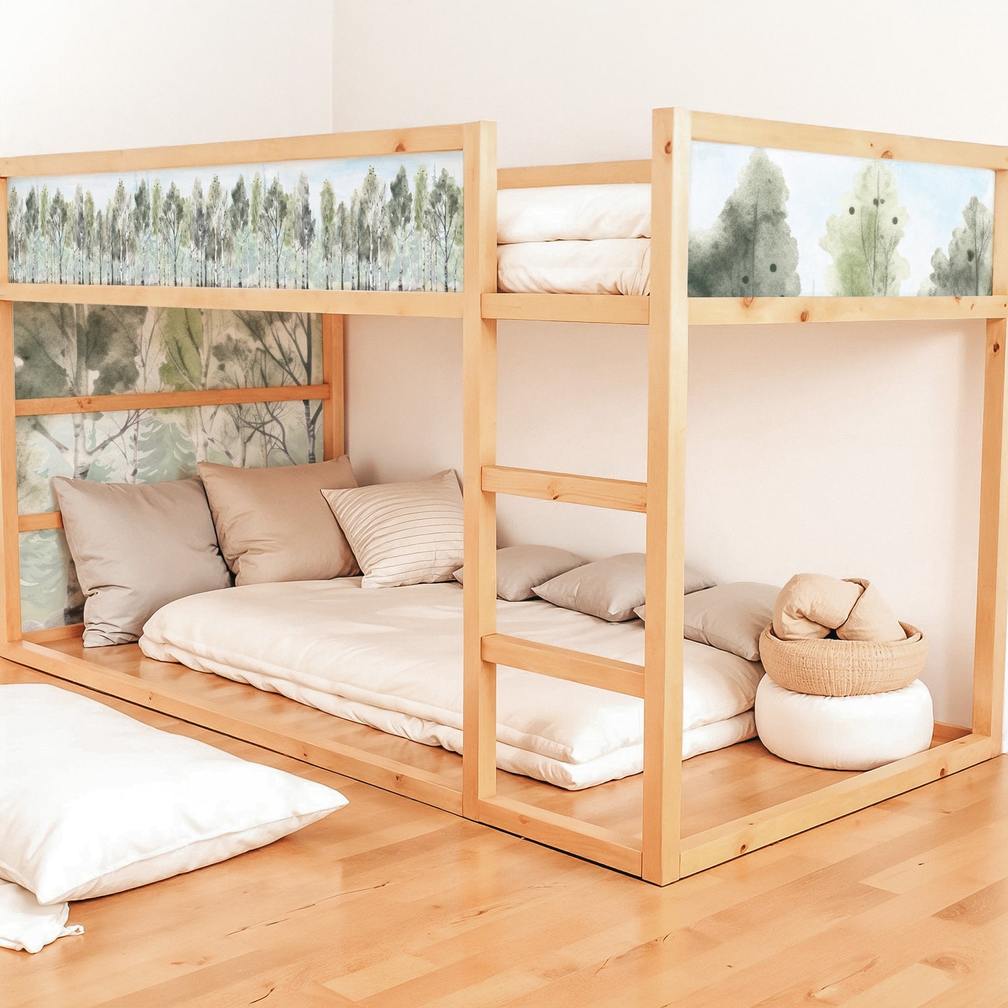 Bettaufkleber Set für IKEA Kura - Birken